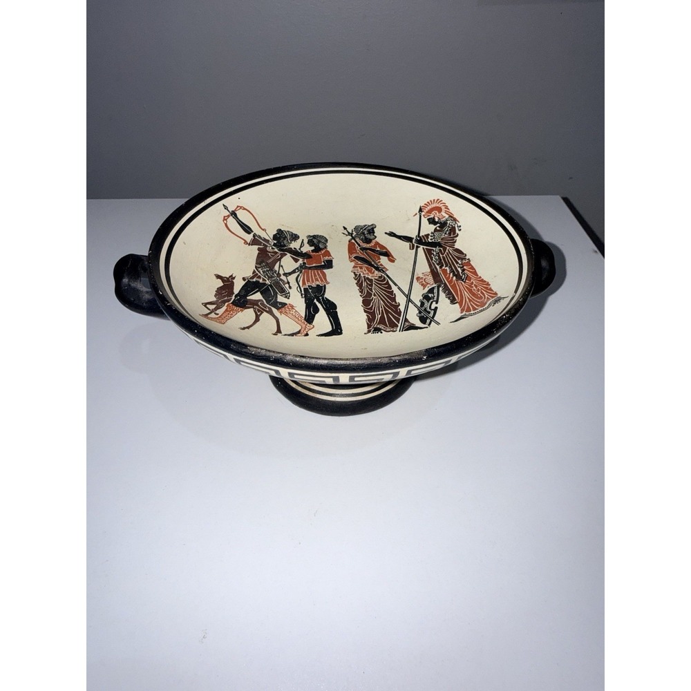 Athena Greek Kylix Drinking Bowl Redware Hand Made In Greece Artemis Hermes